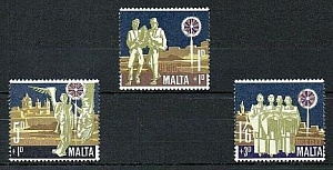 Мальта, 1969, Рождество, Собор, Архитектура, 3 марки 